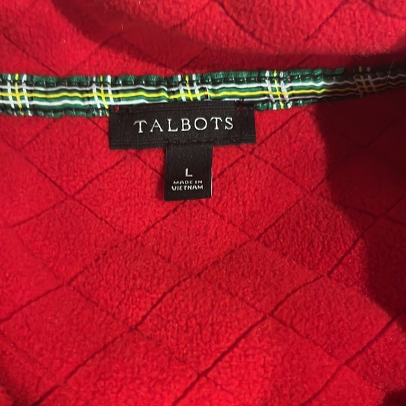 Talbots red quilted fleece full zip size large - Picture 3 of 6
